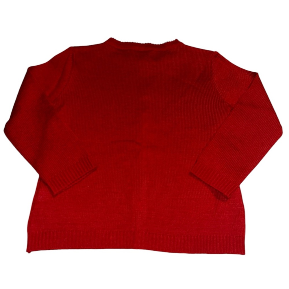 Red Button Up Sweater Classic Whimsy - Picture 4 of 5